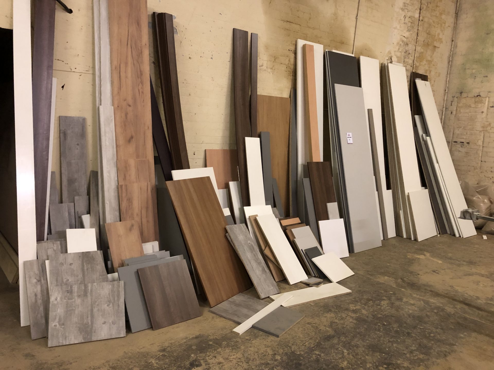 Quantity of Assorted Laminated Panels and Kitchen Doors (as photographed).