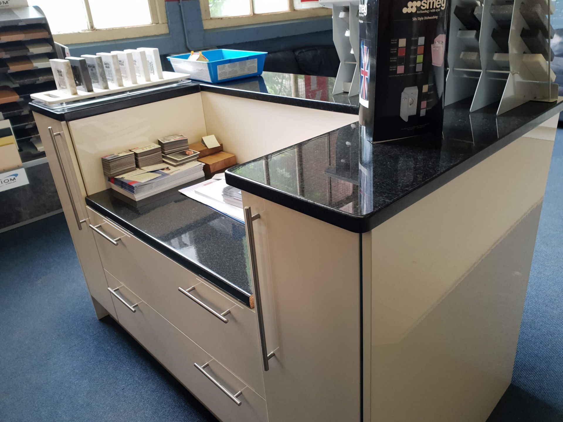 Reception Unit with Glazed Doors, Drawers and Cupboard. - Image 3 of 3