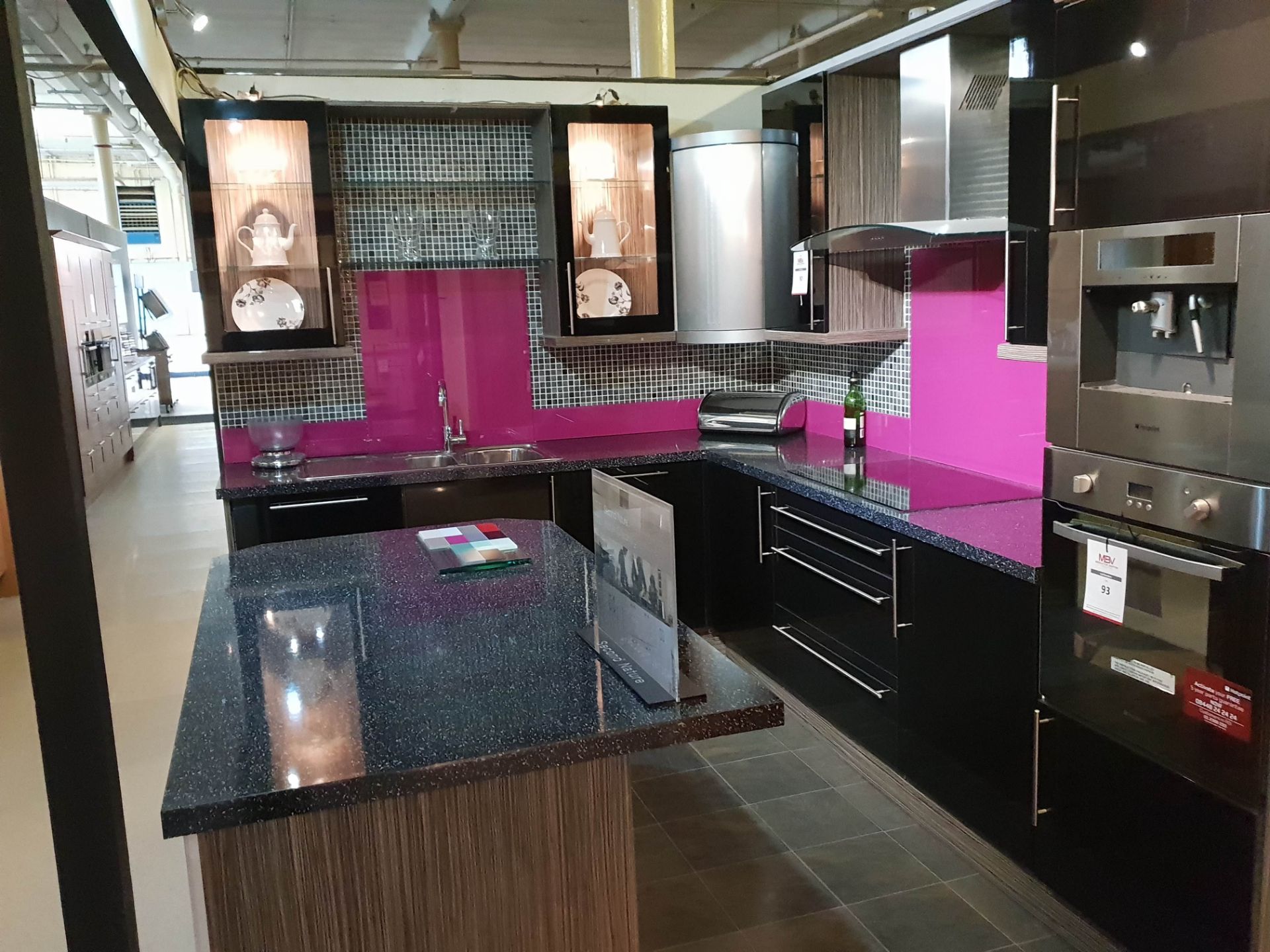 High gloss black display kitchen