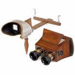 2 Stereo Viewers1) Unmarked. Brewster type, c. 1870, for stereo cards and slides of 9 x 18 cm,