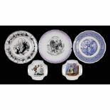 Plates and Ashtrays with Motifs1) Dish Ø 7 4/5 in. "Les Ombres Chinoises - Ah! Diable! No. 4" - 2)