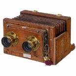 Stereo Field Camera by Watson & Sons, c. 1892W. Watson & Sons, London. Plate size 3 ½ x 6 ¾ in.,