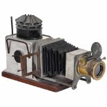 Sciopticon "The Kama", c. 1900Presumably England. Metal housing on wood base, for slides of 3 1/6