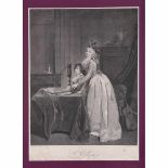 Original Etching "L'Optique" by J.F. Cazenave, c. 1790Size: 24 2/3 x 18 in., after a picture by L.-