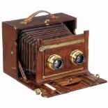 French Stereo Field Camera, c. 1910Unmarked. Identical in construction to cameras by Noel le Havre