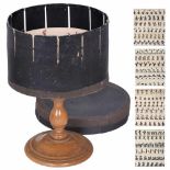 Small Zoetrope, c. 1870Unmarked. Height 9 ½ in., cardboard drum Ø 6 ¼ in., wood base, with 12