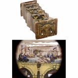 Perspective Diorama "The Thames Tunnel", c. 1860England. 3 spyholes, 5 sections, size 7 ½ x 6 ¼ in.,