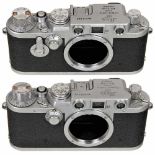 2 Variations of Leica IIIf Body, 1952-54Leitz, Wetzlar. 1) Leica IIIf, no. 637710, 1952, chrome,