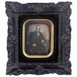 Daguerreotype from Spain, c. 1845-50¼ plate, back with incomplete Spanish label. Portrait of a