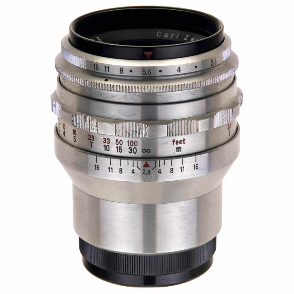 Tessar 2,8/80 mm (M42 Screw-Mount), 1953Carl Zeiss, Jena. No. 3892623, aluminum body, excellent