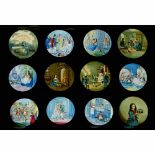 Wood-Framed Magic Lantern Slides "Cinderella", c. 1870-80England. 12 slides of 4 x 7 in., some