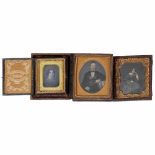 3 Daguerreotypes, c. 1845-50Presumably all from the USA. 1) "R.E. Burns Artist NY", smaller than 1/9