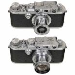 Leica III (F) and Leica IIIa (G)Leitz, Wetzlar. 1) Leica III (F), 1938, no. 308779, chrome, Elmar