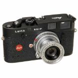 Leica M4-P with Elmar 2,8/50 mm, 1981Leitz, Canada. No. 1552014, black chrome, flush windows.