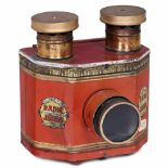 "Radio Junior" Postcard Projector, c. 1918C.H. White & Co., Vermont, USA. Red-lacquered tin body