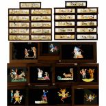 French Lantern Slides and Single Rackwork Slides1) 2 series of French lantern slides, c. 1840-50. a)