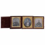 3 Daguerreotypes "Kilburn" and "Claudet", c. 1850Portraits of gentlemen. 1/6 plates, lightly hand-