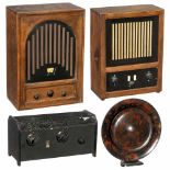 3 Erres Radios and 1 Philips SpeakerErres, Van der Heem, Den Haag, Netherlands. 1) Model K.Y., 4