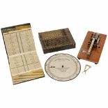 Calculators, Calculating Tools and Demonstration Model1) Prototype of an adding machine, brass,