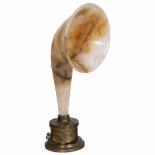 Marble Horn Loudspeaker, c. 1925Unmarked, heavy brass base, marble horn (2 hairline cracks), Ø 8 ½