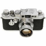 Leica IIIg with Summicron 5 cm, 1957Leitz, Wetzlar. No. 868995, shutter stuck, vulcanite and body in