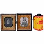 2 Subminiature Daguerreotypes, c. 1845Anonymous, presumably USA. Half 1/9 plate (4 x 3 cm = 1 ½ x