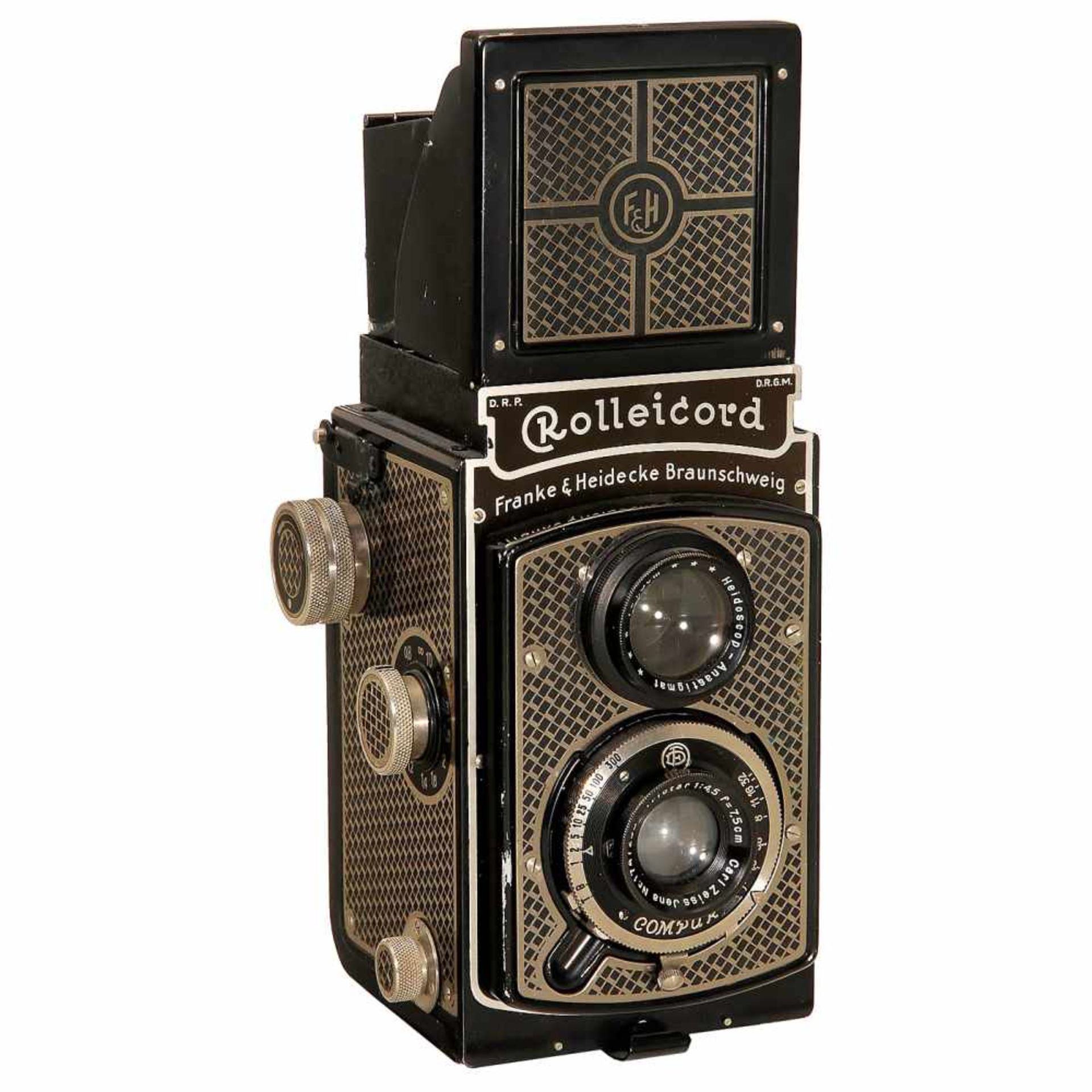 Rolleicord I: "Tapeten-Rollei", 1933Franke & Heidecke, Braunschweig. No. O35637, Triotar 4,5/7,5 cm,