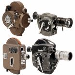 Three 16mm Movie Cameras, c. 19601) Victor, USA. Victor Ciné Camera, for 30m daylight spools,