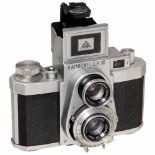 Samocaflex 35, c. 1955Sanei Sangyo, Japan. TLR camera for 35mm film, size 24 x 36 mm, No. 552230,