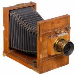 German Field Camera with Steinheil Lens, c. 1880Unmarked early field camera with rotating focusing