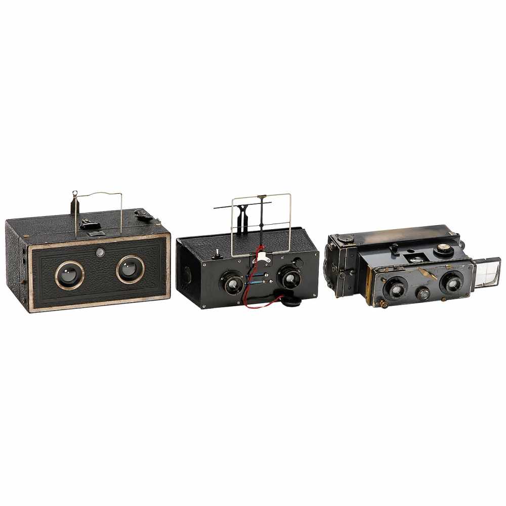 3 Stereo Cameras by Hofert, Ica and Richard1) Emil Hofert, Dresden. Eho-Stereo-Box-Camera, 1933,