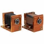 2 Small Field Cameras, c. 1905–10Presumably by Ernemann, Dresden. "Globus" series, size 13 x 18