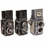 3 Rolleiflex TLR 4x4 CamerasFranke & Heidecke, Braunschweig. 1) Rolleiflex 4 x 4 (first model),