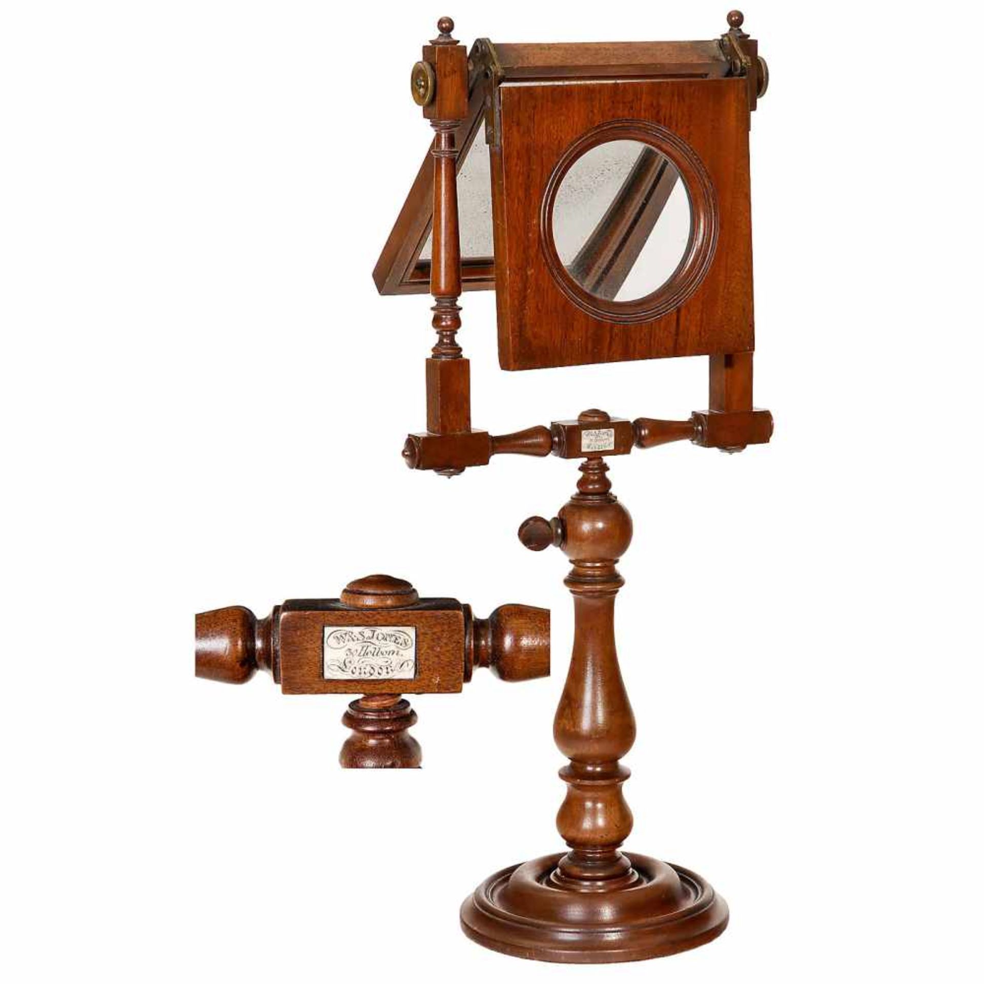 Early Zograscope, c. 1800W. & S. Jones, 30 Holborn, London. Polished wood, height 24 in., lens