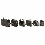 6 Movie Cameras, 1928–603 cameras for 16mm film (Kodak, Agfa) and 3 cameras for double-8 film (