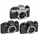 Leica R4 Mot, R5 and R61) Leica R4 Mot Electronic, no. 1540846, body cap. (2–3/2) – 2) Leica R5,