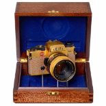 Leica R4 Gold, 1984Leitz, Portugal. Limited edition no. I 039, body serial no. 1651591, lens