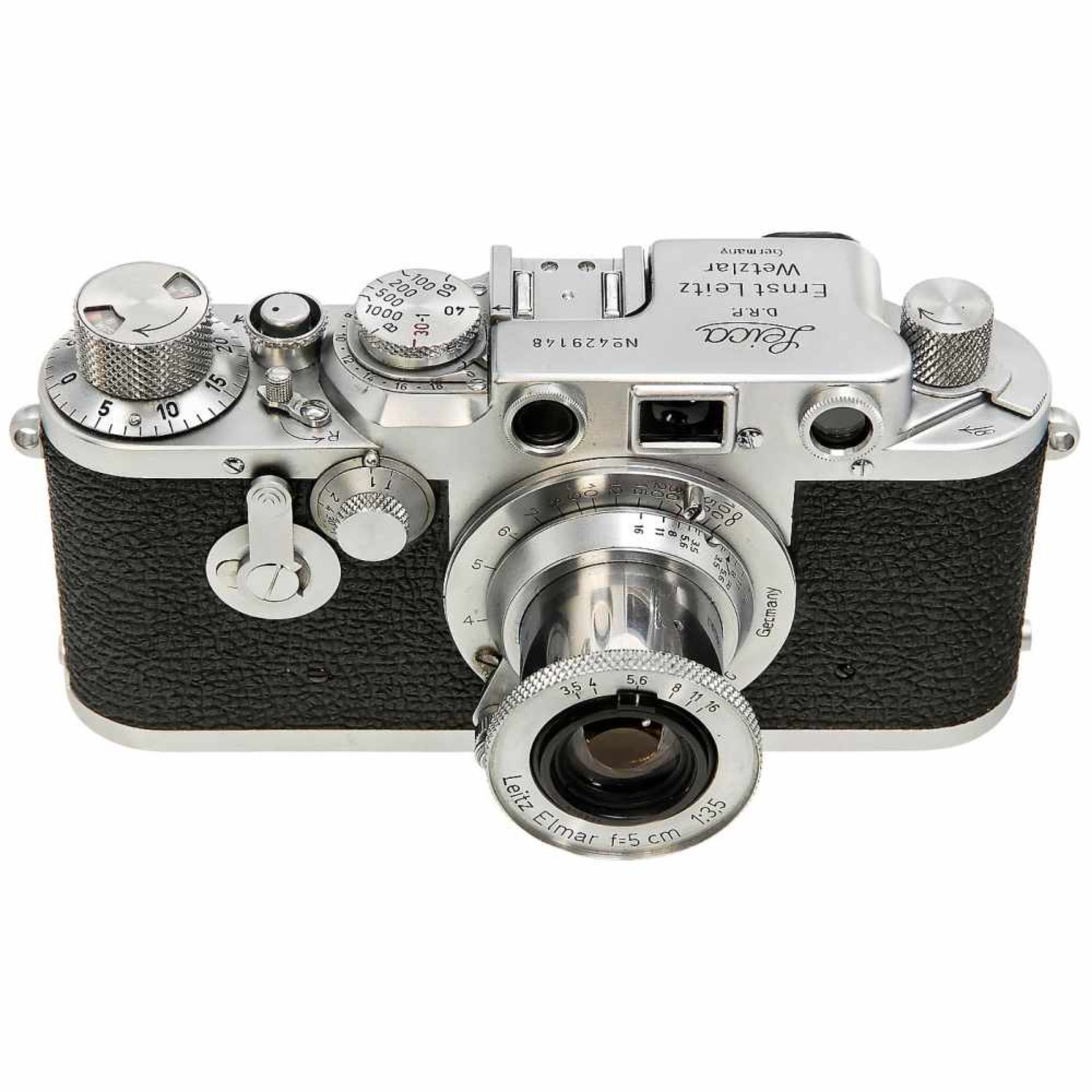 Leica IIIa (G) and IIIcLeitz, Wetzlar. 1) Leica IIIa (G), 1938, chrome, no. 304883, synchronization, - Bild 2 aus 3