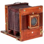 Studio Field Camera 24 x 30 cm, c. 1900Unmarked field camera, "Qniff" on front board, mahogany
