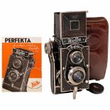 Welta Perfekta, 1934Welta-Kamera-Werke, Freital. Folding TLR 6x6cm camera with struts, film type