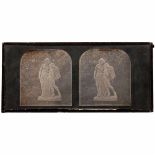 Stereo Daguerreotype, c. 1850England. Size 8,5 x 17 cm, sculpture, original seal. Titled in