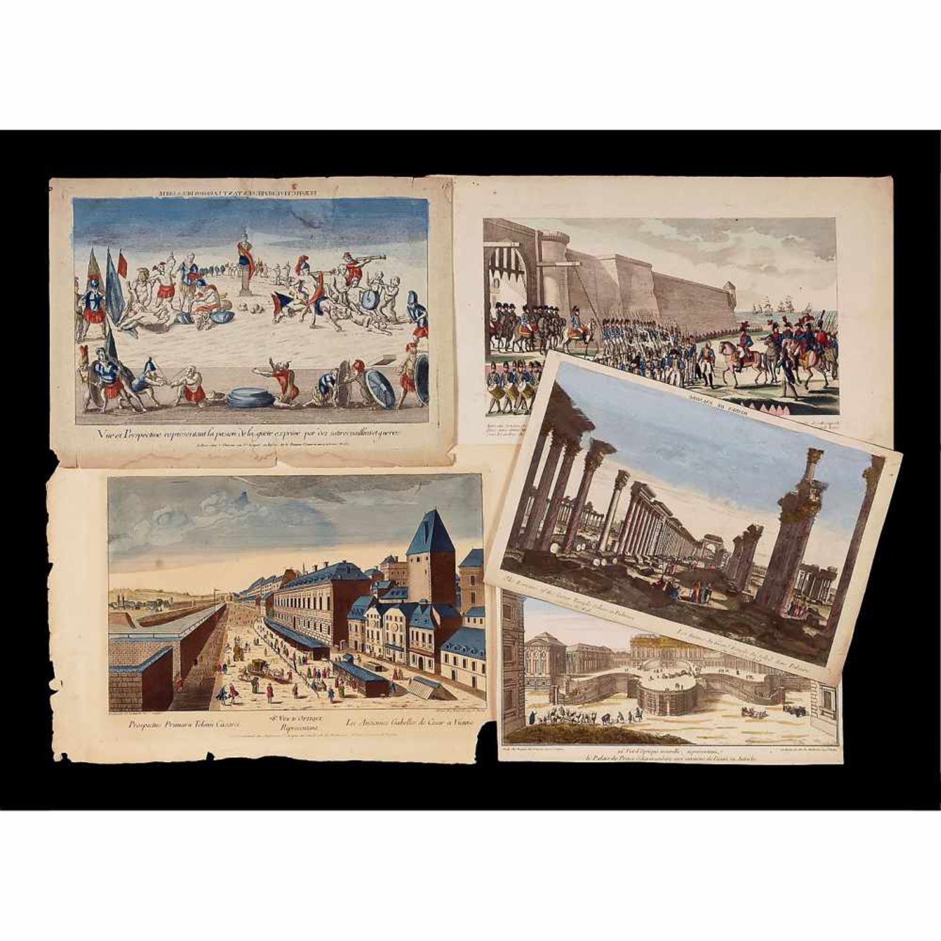 9 Vues d'Optique, c. 1800–50Various sizes between 26 x 37 cm and 34 x 52 cm. Original hand-colored - Bild 3 aus 3
