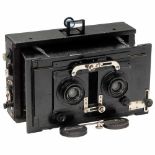 Goerz Stereo-Ango 9 x 18, 1902C.P. Goerz, Berlin. Strut-folding stereo camera for plates of 9 x 18