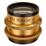 Leitz Summar 4,5/120 mm, c. 1905Leitz, Wetzlar. Brass lens, screw-mount approx. 35 mm, iris stop,