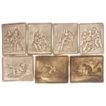 7 Original Erotic Lithophanes, c. 18505 lithophanes of 42 x 53 mm (1 2/3 x 2 1/10 in.) and 2