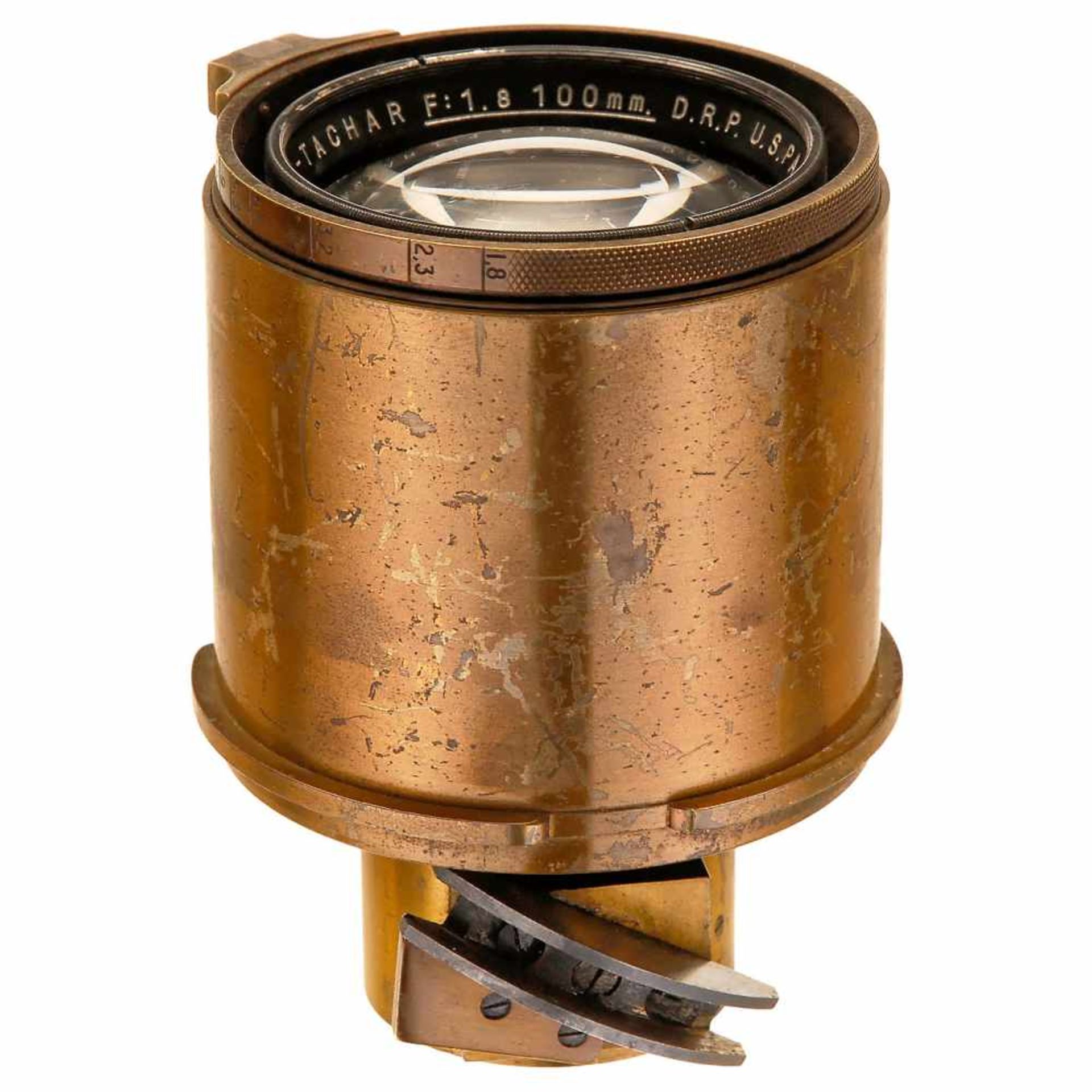 Pan-Tachar 1,8/100 mm (Debrie Parvo)Astro, Berlin. No. 22802, brass, for Debrie Parvo and Super