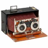 Ernemann Heag IV Stereoskop, c. 1910Heinrich Ernemann A.G., Dresden. Folding-bed stereo camera for