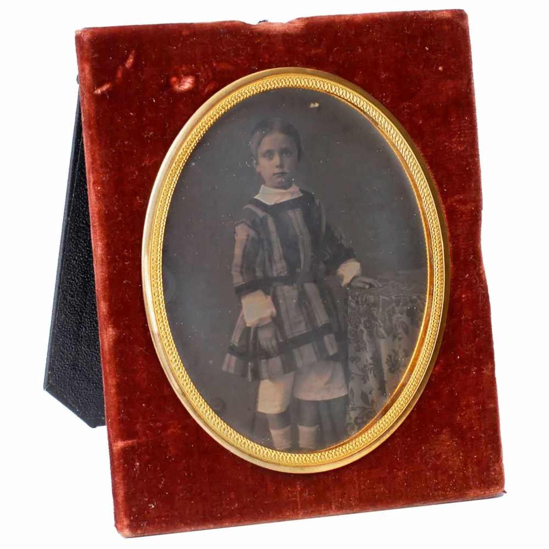 2 Daguerreotypes (Portraits of Children), c. 1845–501) Anonymous. ¼ plate, lightly hand-tinted, oval - Bild 2 aus 4
