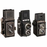 3 TLR Cameras1) Foth, Berlin. Foth-Flex, 1933. Foth Anastigmat 3,5/75 mm, focal plane shutter,