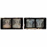 2 Stereo Daguerreotypes 9 x 17 cm, c. 1845Anonymous. Plate size 9 x 17 cm, 2 outdoor photographs